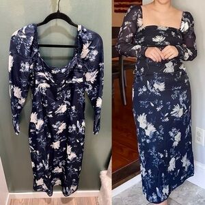 Abercrombie & Fitch Navy Emerson Chiffon Dress